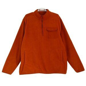 Goodfellow & Co Recycled Polyester Orange Fleece Jacket Mens Large. NWT